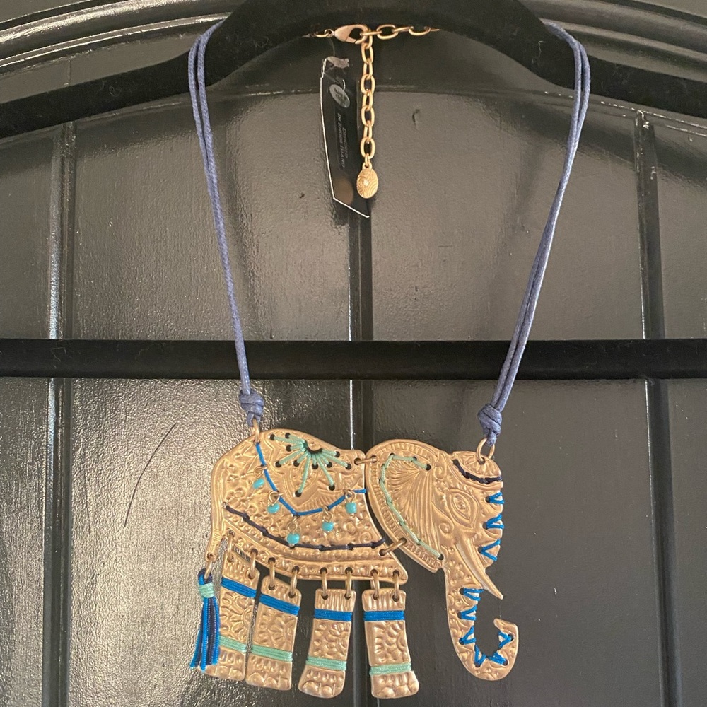 New scroll & vine elephant adjustable necklace